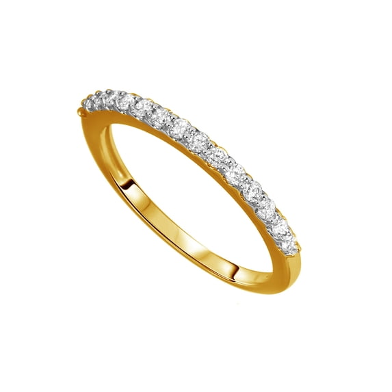 AFFY Round Cut White Natural Diamond Wedding Band in 10k Yellow Gold (1/3 Cttw) By