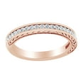 thumbnail image 1 of AFFY Round Cut White Natural Diamond Wheat Pattern Anniversary Band Ring In 14K Solid Rose Gold (0.37 Ct), 1 of 1