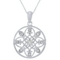 thumbnail image 1 of AFFY Round Cut White Natural Diamond filigree Pendant Necklace In 14k White Gold, 1 of 1