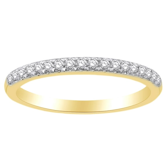 AFFY Round Cut White Natural Diamond half Eternity band Ring In 14K Solid Yellow Gold (0.33 Cttw)