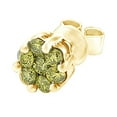 thumbnail image 1 of AFFY Round Cut Yellow Natural Diamond Flower Stud Earrings In 14k Yellow Gold (1 Cttw), 1 of 2