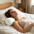 thumbnail image 1 of Round Cylinder Bolster Pillow with Removable Velvet Cover, Tube Roll Cervical Pillow for Head, Neck, Back and Legs Support, 15.7"x 6", White 1pc, 1 of 6