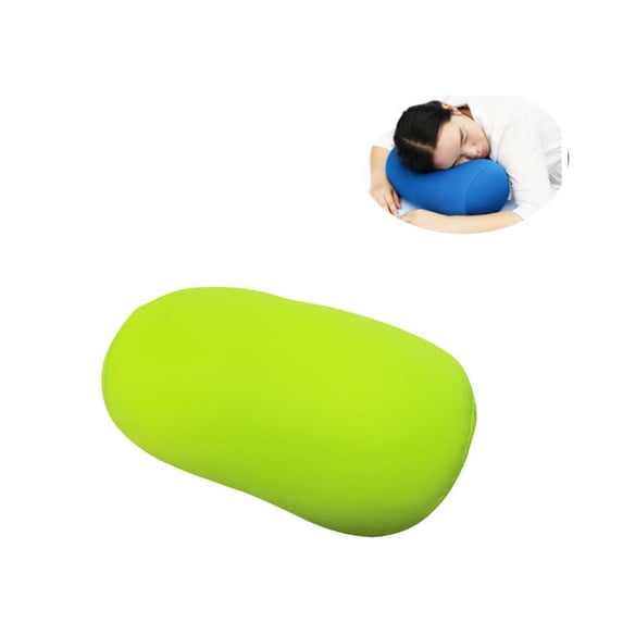 Round Cylinder Foam Particle Throw Pillow Soft Neck Support Bolster Pillow Portable Office Desk Nap Head Rest Cushion for Travel Home Sofa Bed