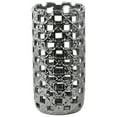 thumbnail image 1 of Round Cylindrical Vase with Square Cutout Design Large - Silver - Benzara, 1 of 1