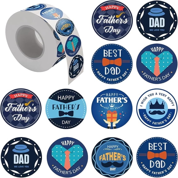 Round Dad Sticker Father's Day Sticker Decorative Sticker Envelope Seal Happy Father's Day Decal Sticker for Party