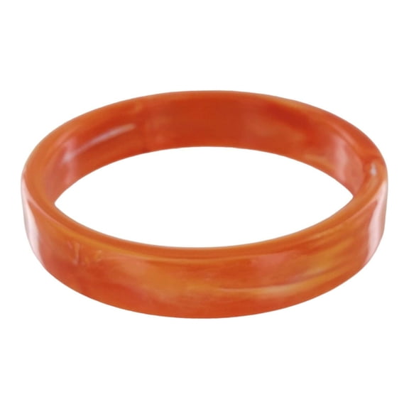 Round Dark Orange Lucite Shiny Marbled Bangle Bracelet Womens Large Size