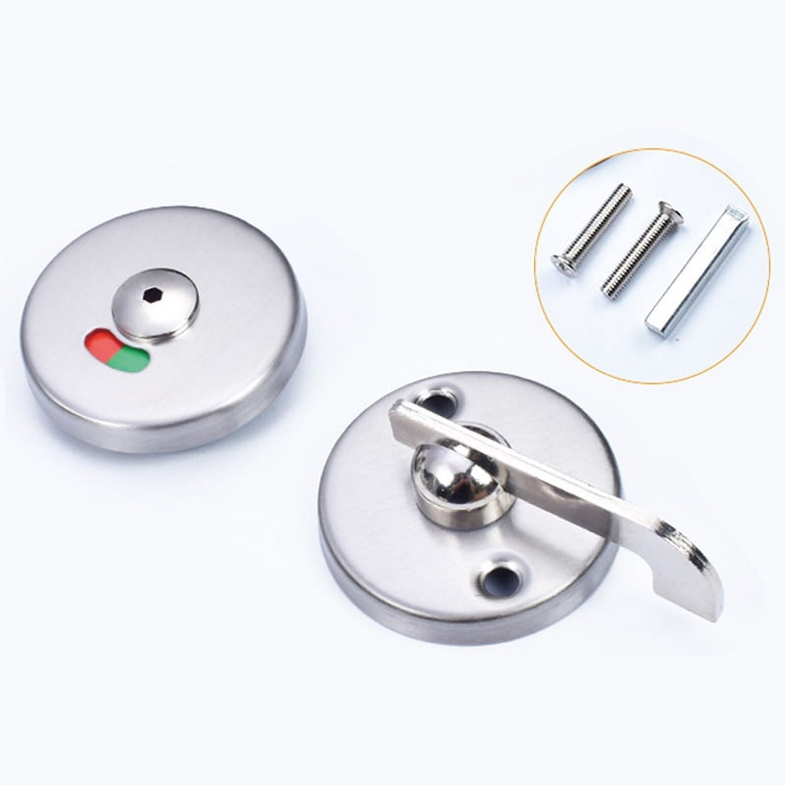 Round Deadbolt for Men's & Women's Bathroom Privacy, Type 1 Stainless ...