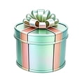 thumbnail image 1 of Round Decorative Metal Christmas Storage Box, Festive Gift and Treat Container for Holiday Party Favors and Decor Organization, 1 Pack, 1 of 3