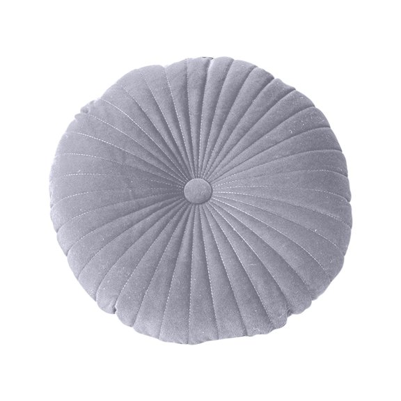 Round Decorative Pillow, Pumpkin Throw Pillow with Center Button, Vintage Velvet Pleated Round Cushion for Sofa Couch Bed Chair Floor Seating Home Decor Accent Fall Decor