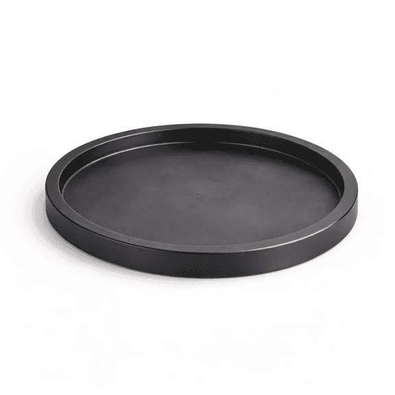 Round Decorative Tray 12 Inch – Modern Minimalist Serving Tray, Matte Black Coffee Table Tray for Living Room, Bathroom, Kitchen Counter, Organizer for Candles, Perfume & Home Decor(Black)