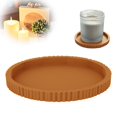 thumbnail image 1 of Round Decorative Tray,Non‑slip and Shatter‑proof Ribbed Coffee Table Tray Modern Bathroom Vanity Trays for Dresser,Jewellery,Toilet,Bedroom Kitchen Countertop,Candle Holder Storage Organizer (Orange), 1 of 8