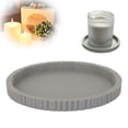 thumbnail image 1 of Round Decorative Tray,Non‑slip and Shatter‑proof Ribbed Coffee Table Tray Modern Bathroom Vanity Trays for Dresser,Jewellery,Toilet,Bedroom Kitchen Countertop,Candle Holder Storage Organizer (Grey), 1 of 8