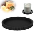 thumbnail image 1 of Round Decorative Tray,Non‑slip and Shatter‑proof Ribbed Coffee Table Tray Modern Bathroom Vanity Trays for Dresser,Jewellery,Toilet,Bedroom Kitchen Countertop,Candle Holder Storage Organizer (Black), 1 of 9