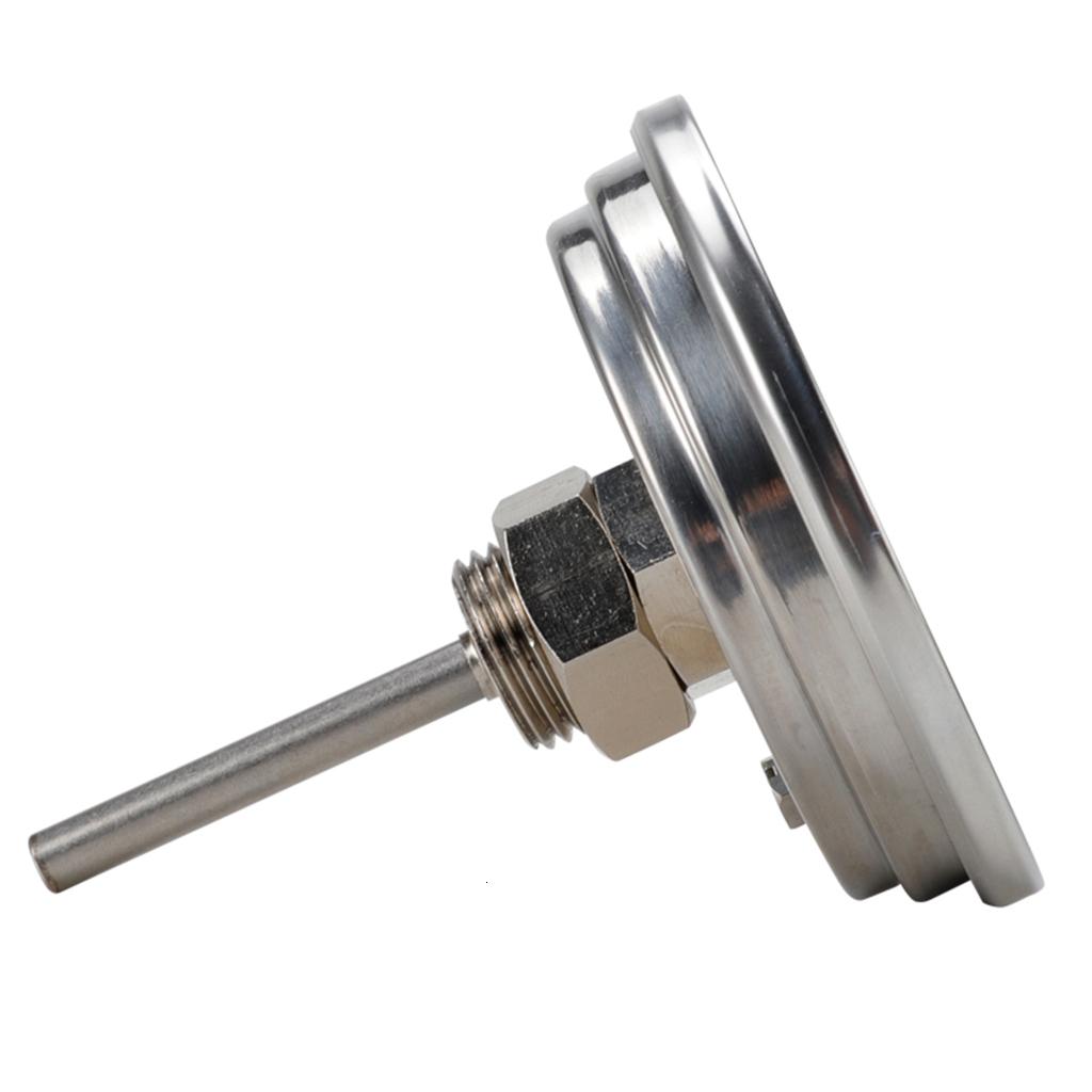 Round Dials Temperature Test Meter Stainless Steel 50-550℉ Oven Thermometers 1/2NPT Thread Mount Temp Gauge for Grill