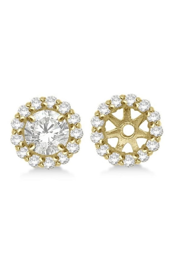 Round Diamond Earring Jackets for 5mm Studs 14K Yellow Gold (0.50ct)