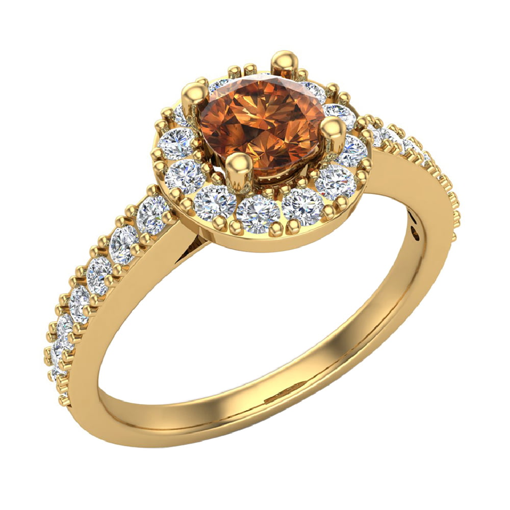 Amazing Facets of Fire Diamond Engagement Ring, Halo Style