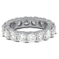 Round Diamond Full Eternity Band Ring 2.1 Ct Simulated Diamond 14K White Gold Over
