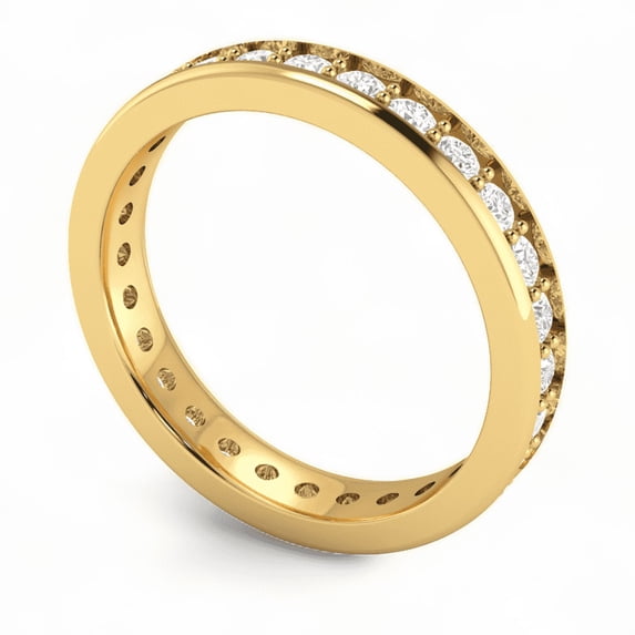 Round Diamond Gold Plated Eternity Band Ring