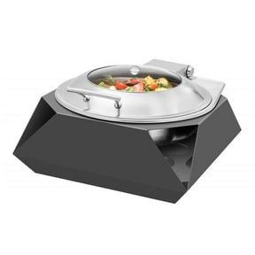 Round Diamond Multi-Chef Black Frame with Soft Closing Lid - 2 Piece