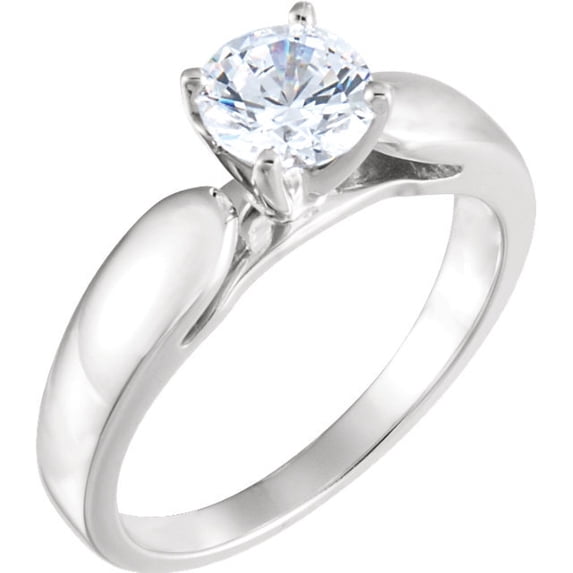 Round Diamond Solitaire Engagement Ring, 14k White Gold (0.48 Ct, E Color, VS2 Clarity) GIA Certified