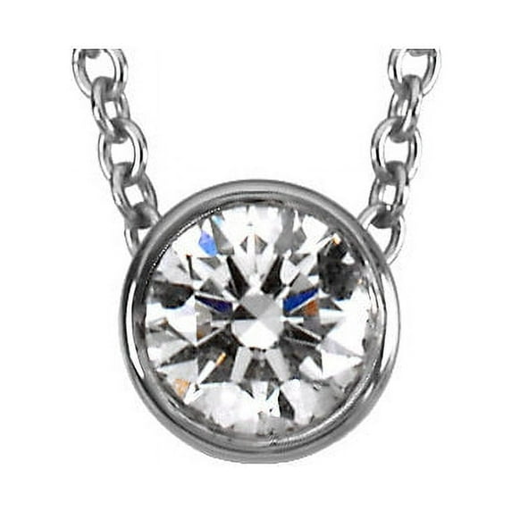 Round Diamond Solitaire Pendant Necklace 14k White Gold (0.75 Ct,G Color,IF Clarity) GIA Certified