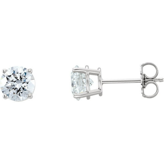 Round Diamond Stud Earrings 14k White Gold (2.01 Ct,J Color,VS2-SI1 Clarity GIA Certified)