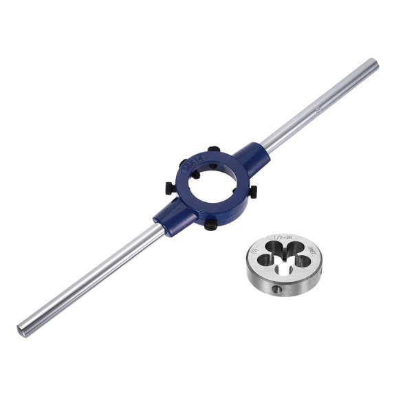 Round Die Stock Handle Wrench Set 1/2-28 UNEF Threading Die and 38mm Die Holder