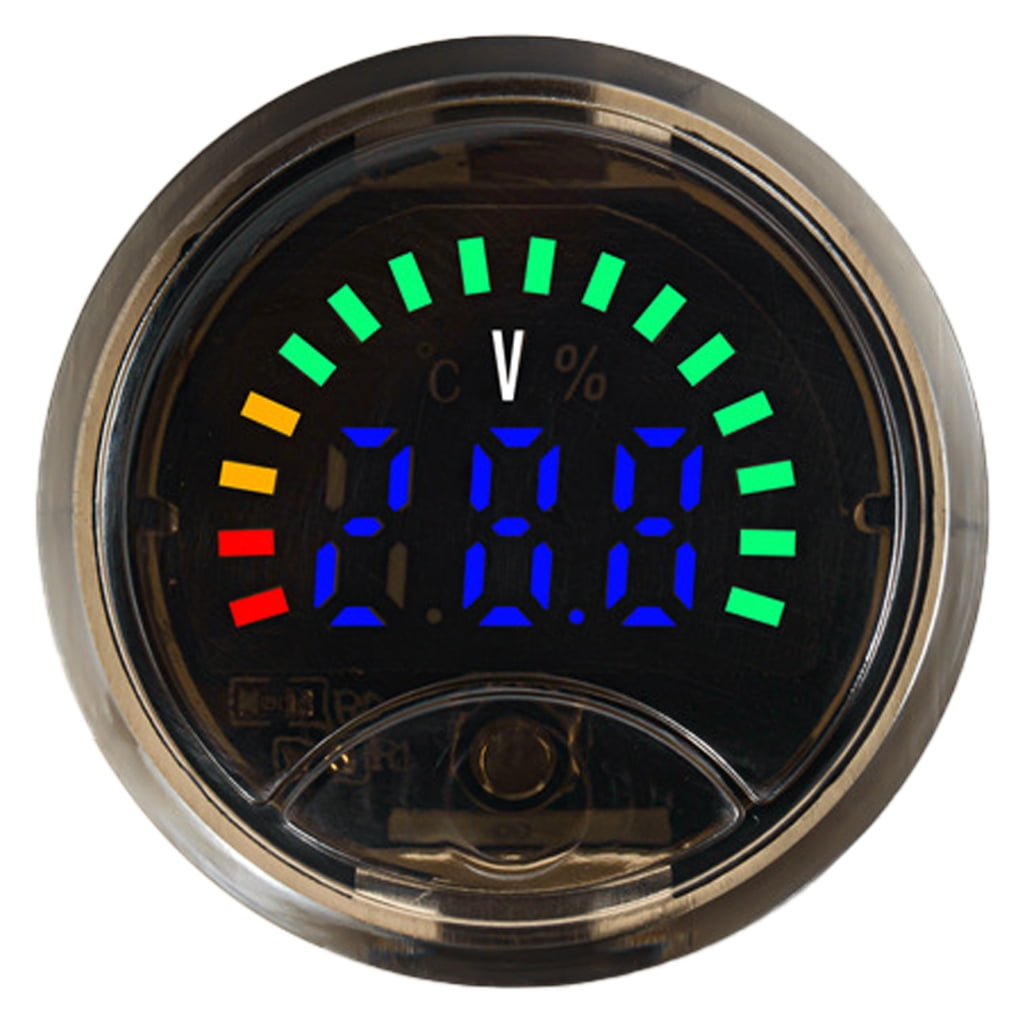 Round Digital Voltmeter Ammeter LED Display Circular Voltages & Charge ...
