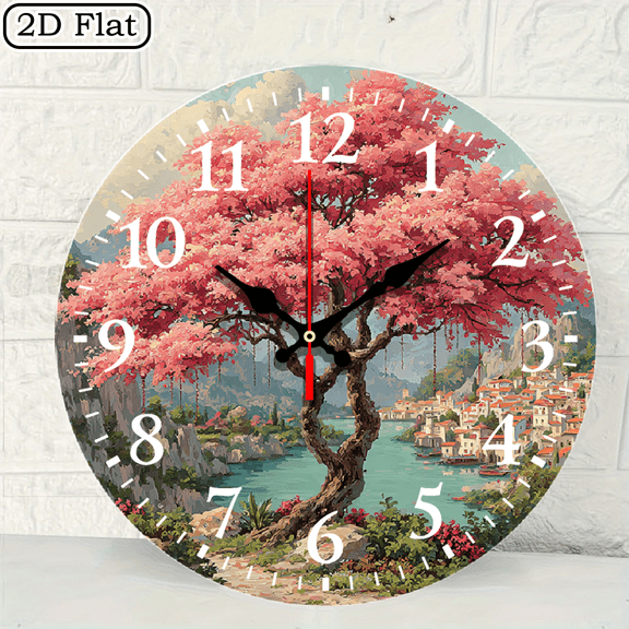 Round Digital Wall Clock 10x10 Inch Battery Not Included 1 Piece