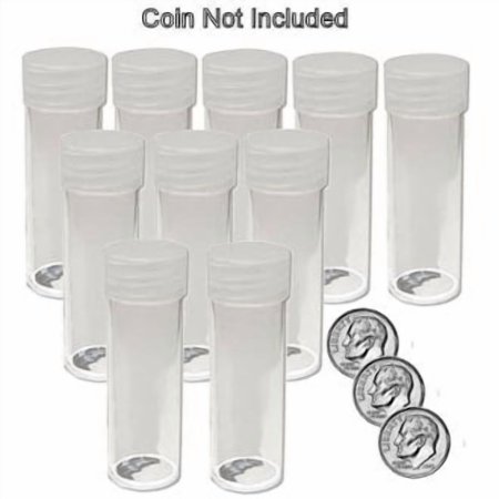 Round Dime Coin Tubes Storage 18mm by BCW 10 pack