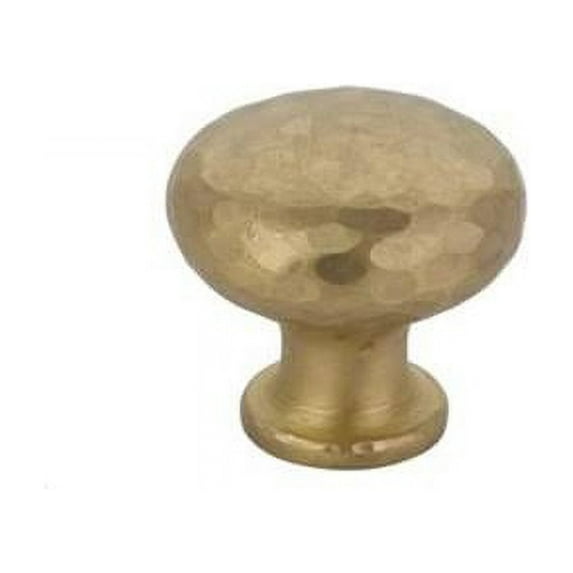Round Dimpled 1.25 in. Cabinet Knob, Satin Brass