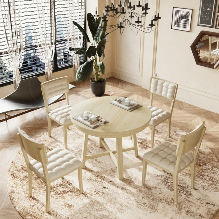 Round Dining Room Table Set for 4, 42