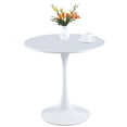thumbnail image 1 of Round Dining Table, 24" Tulip Table Kitchen Table Modern Dining Table Small Coffee Table - White, 1 of 5