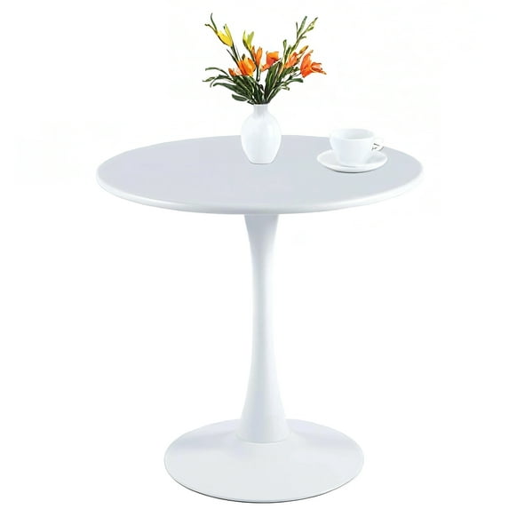 Round Dining Table, 24" Tulip Table Kitchen Table Modern Dining Table Small Coffee Table - White