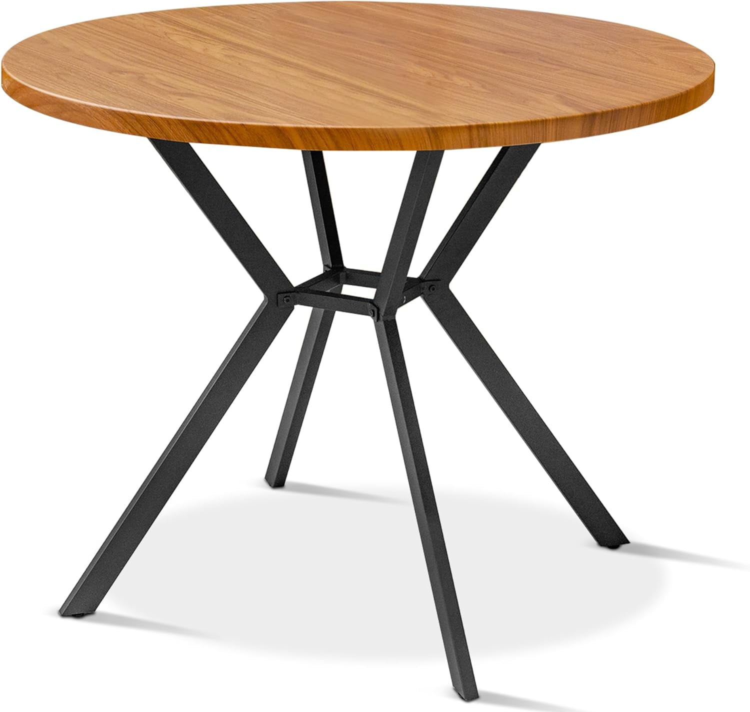 Round Dining Table, 39 Inch Modern Round Kitchen Table Walnut Dining