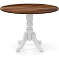 thumbnail image 1 of Round Dining Table for 4, 40 Inch Farmhouse Round Kitchen Table with Heavy-Duty Rubber Wood Frame & Curved Trestle Legs, Mid-Century Rustic Pedestal Table for Home, Dining Room & Living Room, 1 of 18