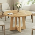 thumbnail image 1 of Round Dining Table for 4, 43" Farmhouse Kitchen Table, Wooden Circle Table, 300lb Capacity & Easy Assembly for Home Dining Room Kitchen Living Room (Natural Oak), 1 of 7