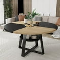 thumbnail image 1 of Round Dining Table for 4-6,Kitchen Dining Room Circle Dinner Pedestal Table,42" Farmhouse Kitchen Table with Storage,Space Saving Wood Kitchen & Dining Room Furniture, 1 of 8