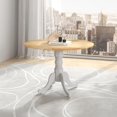 thumbnail image 1 of Round Dining Table, 40’’ Pedestal Kitchen Table with Round Tabletop & Rubber Wood Legs, Modern Dinner Table for Kitchen, Dining Living Room, Farmhouse, Restaurant (Natural & White), 1 of 18