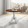 thumbnail image 1 of Round Dining Table, 40’’ Pedestal Kitchen Table with Round Tabletop & Rubber Wood Legs, Modern Dinner Table for Kitchen, Dining Living Room, Farmhouse, Restaurant (Walnut & White), 1 of 18