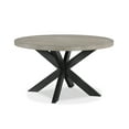 thumbnail image 1 of Round Dining Table - 54" Charcoal Woodgrain Top &amp; Sculptural Base, Seats 4, Modern Rustic Charm for Dining Room. Two-tone finish., 1 of 6