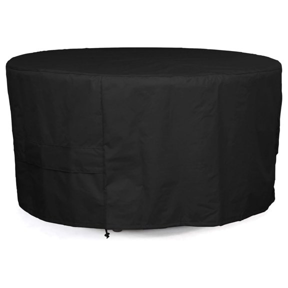 Round Dining Table Cover - Heavy-Duty Polyester, Weather Resistant, Covered Mesh Vent, Patio Table Covers, 36DIAMETER x 25H, Ripstop Black