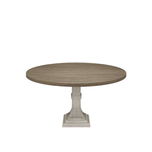 Round Dining Table in Gray and White Colors | Perfect for Memorable Gatherings | MDF Construction with Grain Variation | Overcomes Lack of Elegant Dining Options