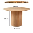 thumbnail image 1 of Round Dining Table, Kitchen Table Dinner Table with 2-Layer Storage Shelf and Wood Slide Door for Home Dining Room Living Room, 1 of 7