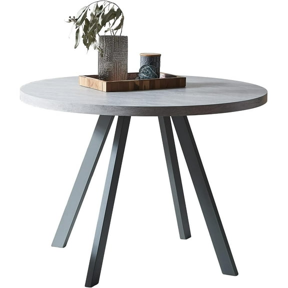 Round Dining Table, Mid Century Modern Small Round Dining Table 34.6 Inch, Leisure Coffee Table, Saving Space (Table)