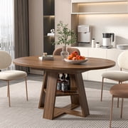 Round Dining Table Modern Extendable Dining Table with Removable Leaves for Kitchen