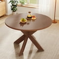 thumbnail image 1 of Round Dining Table Modern Farmhouse Style Kitchen Table for 4-6 People Cherry Finish Solid Wood Look, 1 of 9