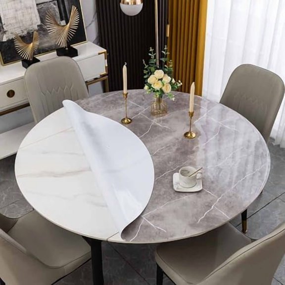 Round Dining Table Protector Tablecloth Cover Desk Top Pad Mat for Kitchen Coffee Marble End Bed Sofa Side Bistro Bar Night Stand Dinner Table (D,24 Inch Round)$$Home Decor, Kitchen, & Other