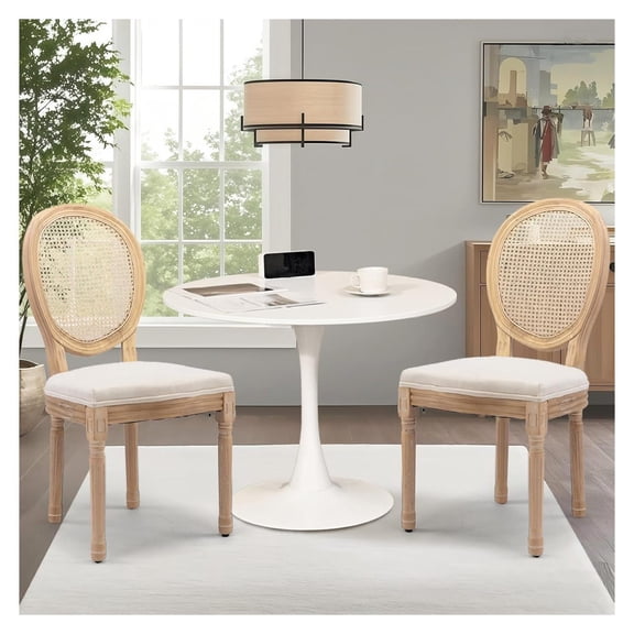 Round Dining Table Set for 2, 3 Piece Kitchen Table Set with 2 Chairs, Small Round Table and Chairs for Apartment, Space Saving Dining Set - Black/White