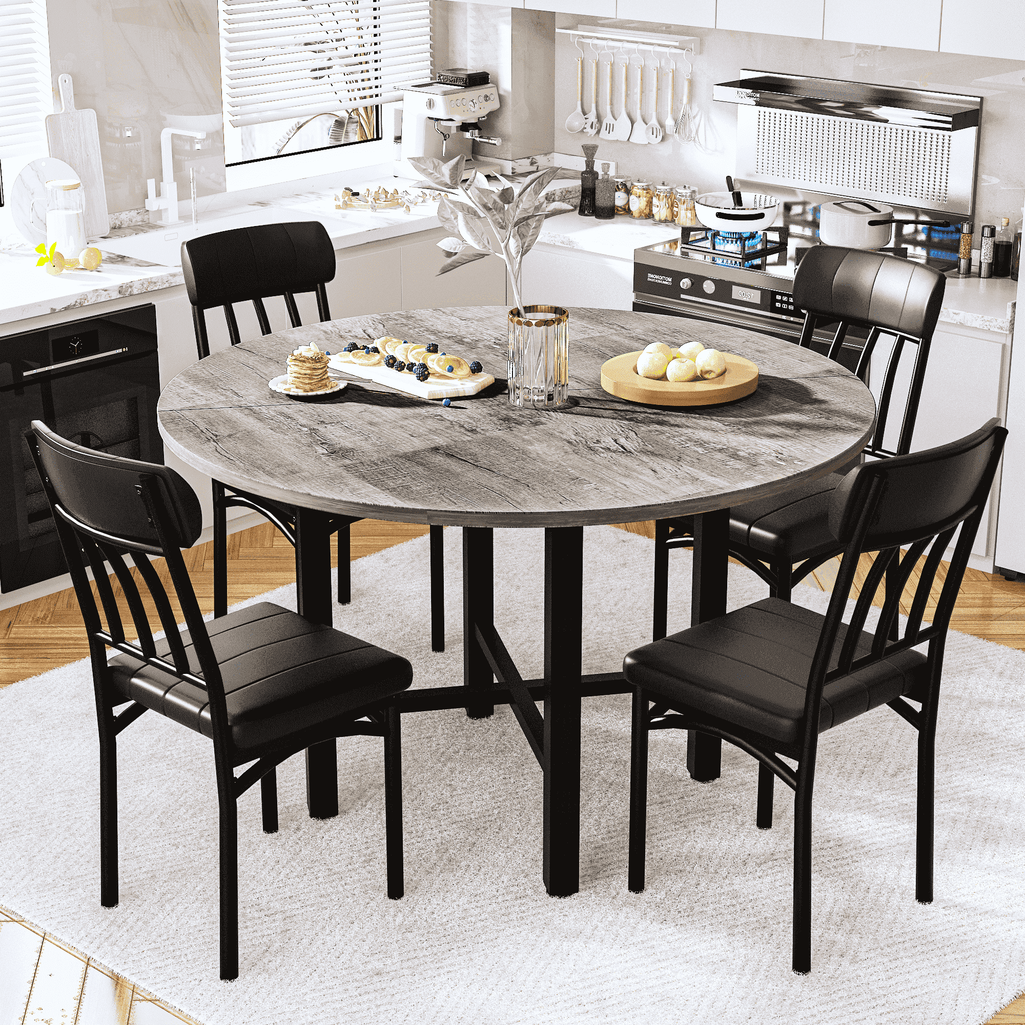 Round-Dining-Table-Set-4-Solid